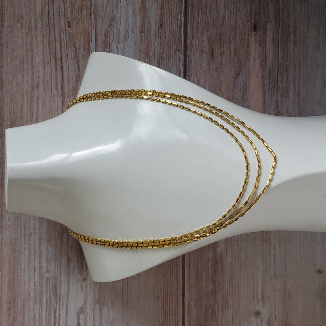 Sterling Silver 925 Cascading Bullet Bead Necklace